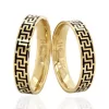 Enamel Two Tone Gold Wedding Ring For Women
