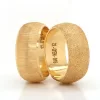 Yellow Gold Silvery Wedding Ring For Women