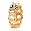 Two Tone Stone Embroidered Enamel Engagement Ring For Women