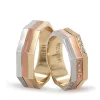 Three Tone Octagon Shaped Wedding Ring For Men