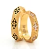 Gold Triangle Special Design Stone Embroidered Wedding Ring For Women
