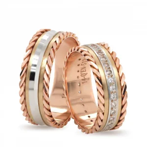Braided Eternity Wedding Band Set