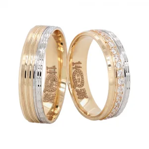 Çift Renkli Kadın Altın Alyans