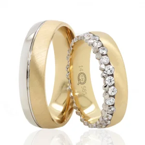 Çift Renkli Tamtur Çift Alyans