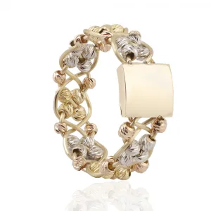 Dorica Balls Design Square Plate Wedding Ring For Women