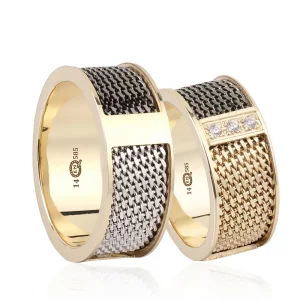 Dorica Balls Design White Gold Braided Wedding Ring For Women