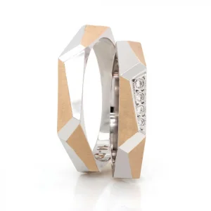 Multi Surface Stone Embroidered Wedding Band For Men