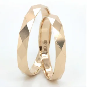 Light Collection Dörtgen Desenli Erkek Alyans