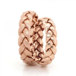 Handmade Rose Gold Braided Engagement Ring For Women