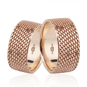 Rose Gold Thin Braided Wedding Ring For Women