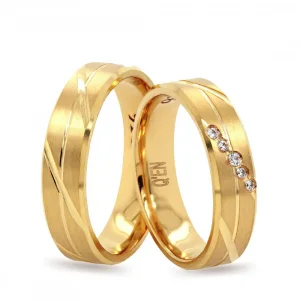 22k Gold Cross Striped Stone Embroidered Engagement Ring For Men