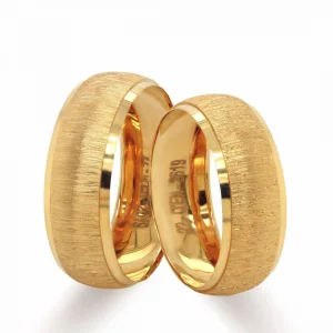 Sarı Altın Dikey Desenli Erkek Alyans