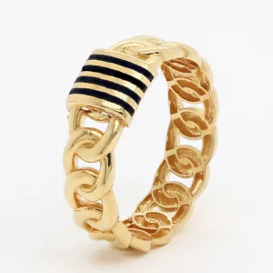 Sarı Altın Mineli Şerit Çizgi Kadın Alyans