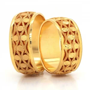 Yellow Gold Rope Patterned Wedding Band For Women
