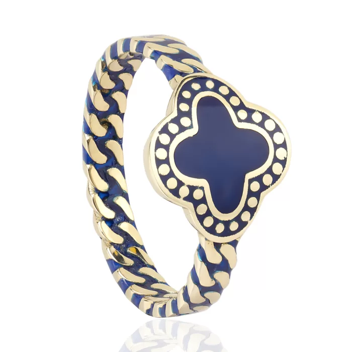 Blue Clover Figured Special Design Wedding Ring For Women