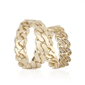 Gold Chain Design Stone Embroidered Engagement Ring Set