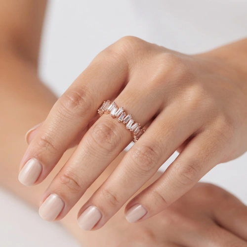 0.52 Karat Pırlanta Baget Tamtur Yüzük