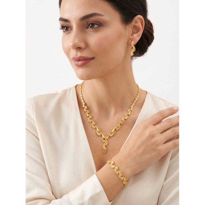Yaprak Motifli Set