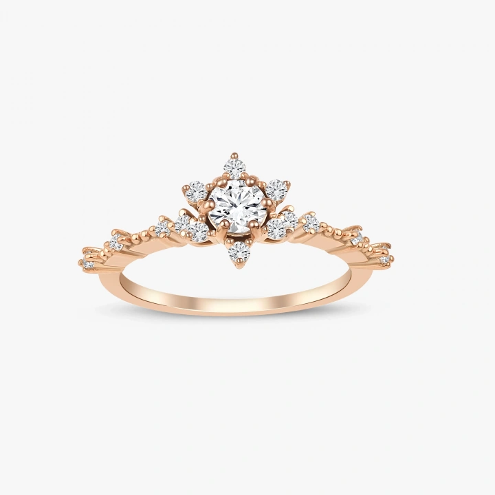 0,65 Karat Pırlanta Lotus Yüzük