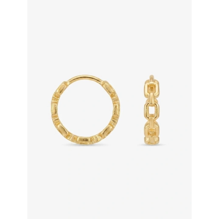 Zincir Motifli Tasarım Halka Küpe