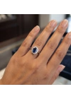 0.20 Karat Oval Tasarım Pırlanta Safir Yüzük