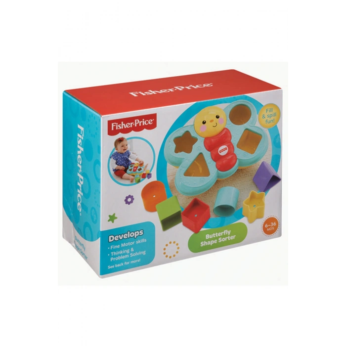 Fisher-Price Şekil Eşleştirme Arkadaşı Kelebek, 6 Bloklu, Şekil Eşleştirme Oyunu CDC22