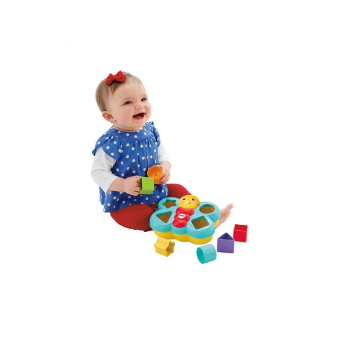 Fisher-Price Şekil Eşleştirme Arkadaşı Kelebek, 6 Bloklu, Şekil Eşleştirme Oyunu CDC22