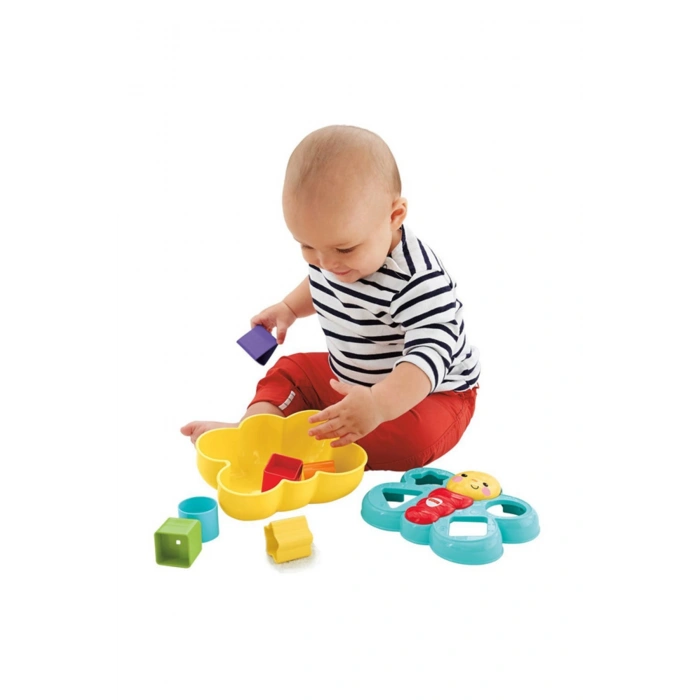 Fisher-Price Şekil Eşleştirme Arkadaşı Kelebek, 6 Bloklu, Şekil Eşleştirme Oyunu CDC22