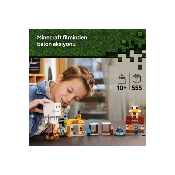 ® Minecraft® Hortlak Balon Köy Saldırısı 21273 - 10+ Yaratıcı Oyuncak Yapım Seti (555Parça)