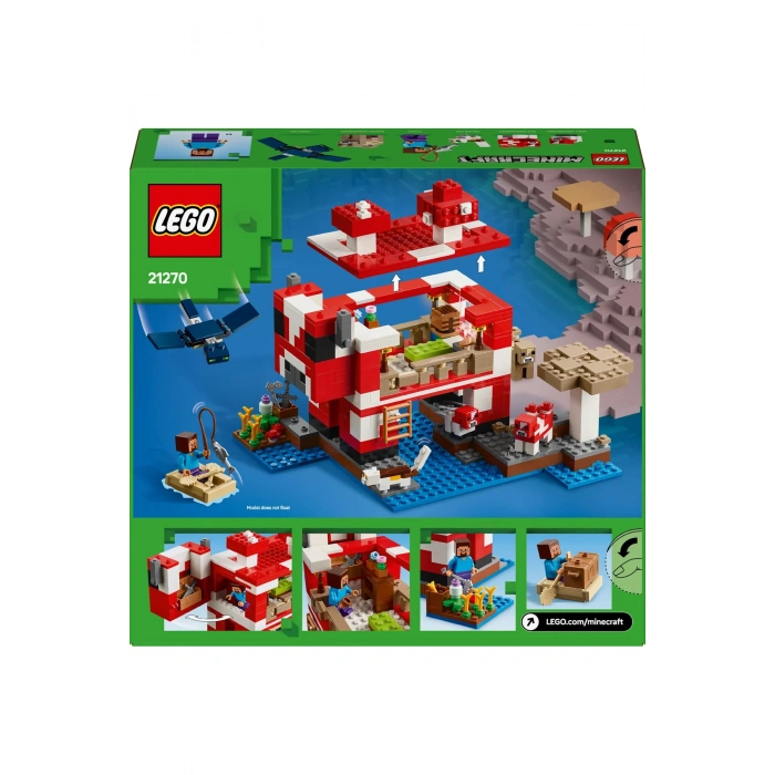 ® Minecraft® Mooshroom Evi 21270 - 8+ Çocuklar için Yaratıcı Oyuncak Yapım Seti (500P)