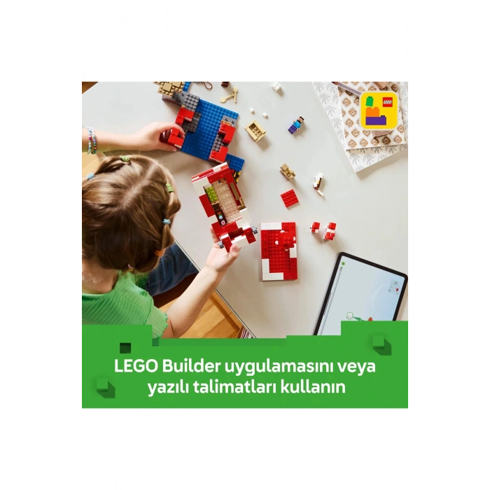 ® Minecraft® Mooshroom Evi 21270 - 8+ Çocuklar için Yaratıcı Oyuncak Yapım Seti (500P)
