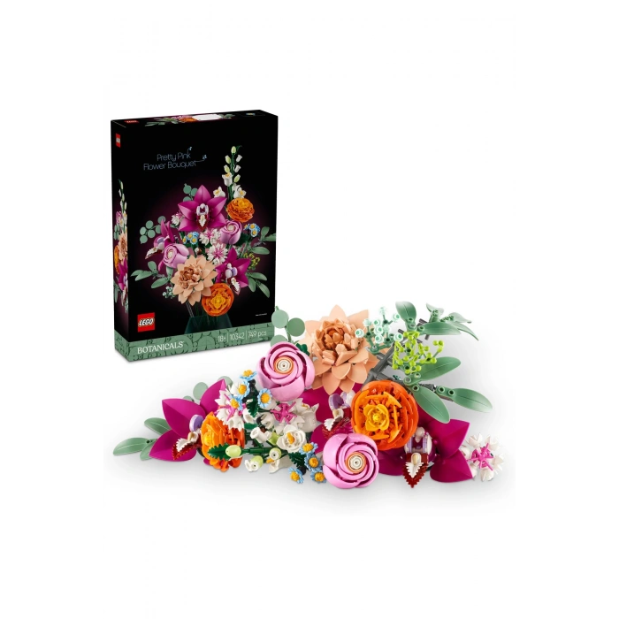 ® Botanicals Pembe Çiçek Buketi 10342 - Yetişkinler için Dekoratif Çiçek Yapım Seti (749 P)