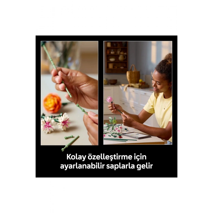 ® Botanicals Pembe Çiçek Buketi 10342 - Yetişkinler için Dekoratif Çiçek Yapım Seti (749 P)