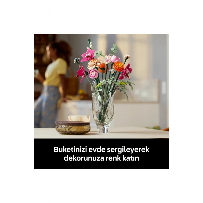 ® Botanicals Pembe Çiçek Buketi 10342 - Yetişkinler için Dekoratif Çiçek Yapım Seti (749 P)