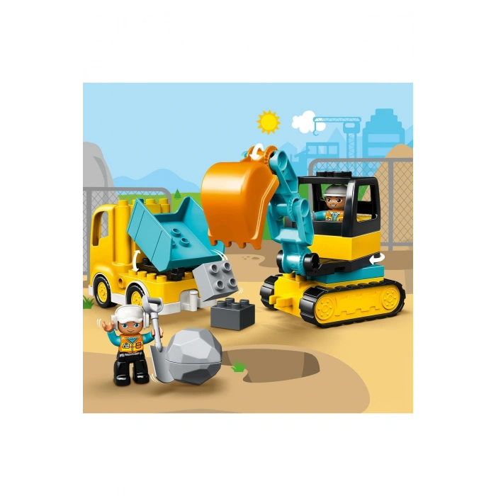 ® DUPLO® Town Kamyon ve Paletli Kazıcı 10931 - 2+ Eğitici Oyuncak Yapım Seti (20Parça)