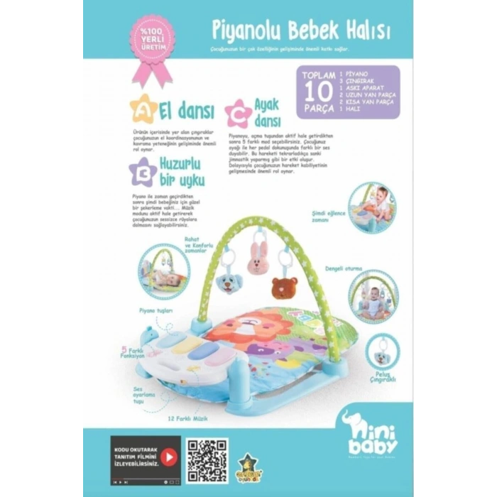 Nini Baby Piyanolu Büyük Oyun Halısı