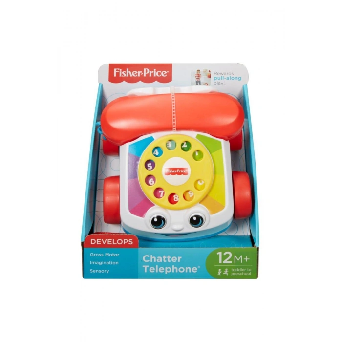 Fisher-Price Geveze Telefon, Sürüklenebilir, Klasik, Çevirmeli Oyun Telefonu FGW66