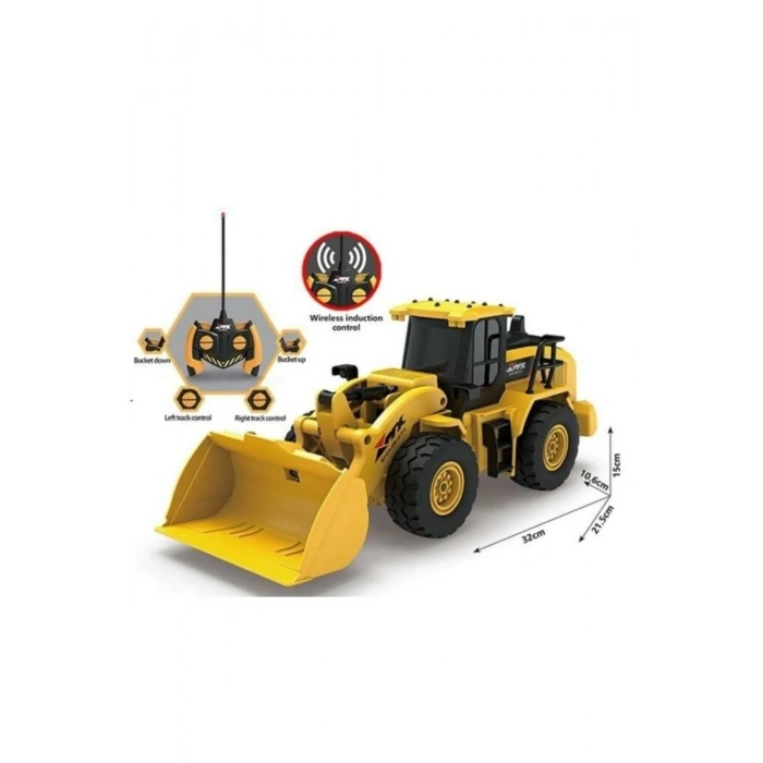 Uzaktan Kumandalı Buldozer Şarj Edilebilir 6 Kanallı Tam Fonksiyonlu Kepçe 30 Cm