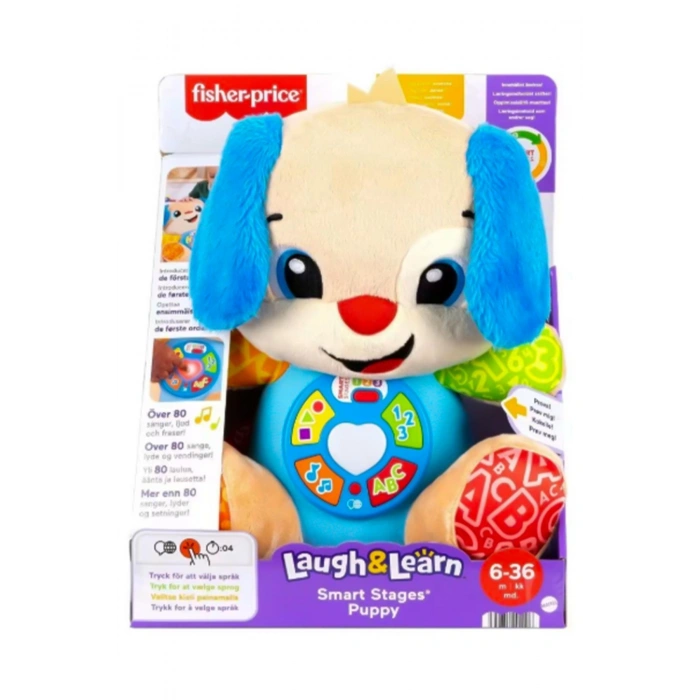 Fisher-Price Eğlen ve Öğren Yaşa Göre Gelişim Köpekçik, birden fazla dilde, bebek oyuncağı JFD25