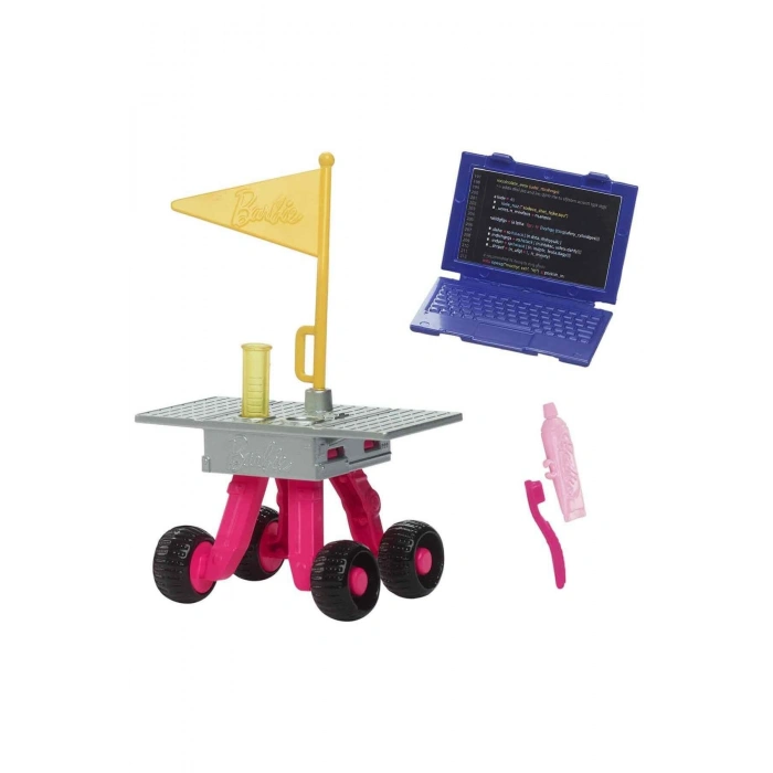 Deluxe Kariyer Bebek - Astronot tekerlekli keşif aracı ve uzay kaskı dahil 10 aksesuar HRG45