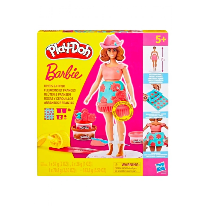 Bar-bie Çiçekli ve Püsküllü Oyun Hamuru Seti G1360