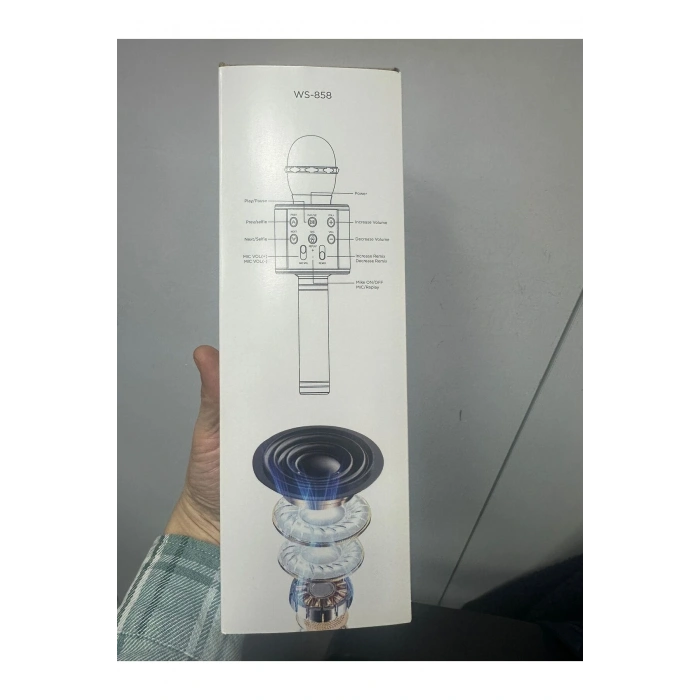 Ses değiştirmeli karaoke mikrofon şarj edilebilir mavi