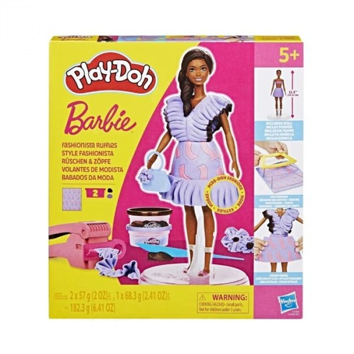 Play Doh Barbie Fashionista Fırfırlı Bebek Seti G1359 Nocolor-9963d4b3