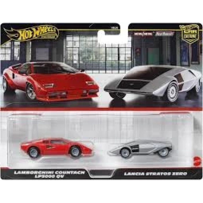 1:64 Hot Wheels Premium Car Culture 2li Paket Lamborghini Countach Lp5000 Qv Ve Lancia Stratos Zero