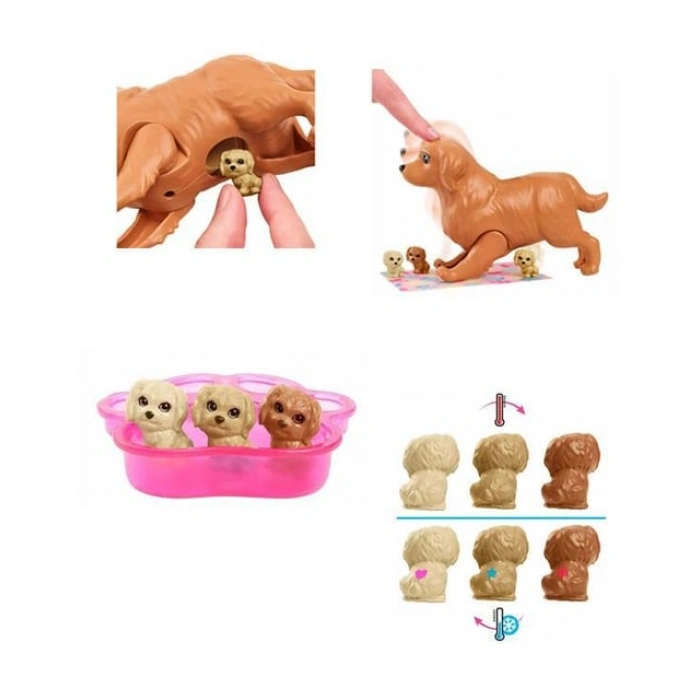 Hck75 Barbie Ve Yeni Doğan Köpekler Oyun Seti, Barbie Ve Hayvanları