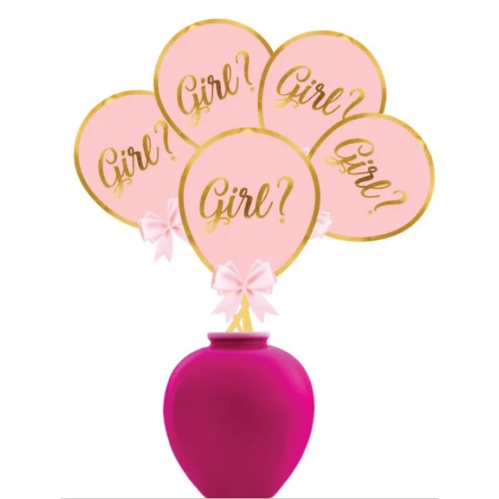 Cinsiyet Belirleme Konuşma Balonu Girl Pembe 5li