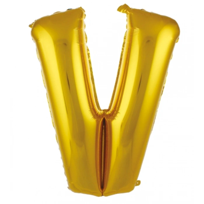 V- HARF 40 İNC GOLD RENK BALON 100 CM