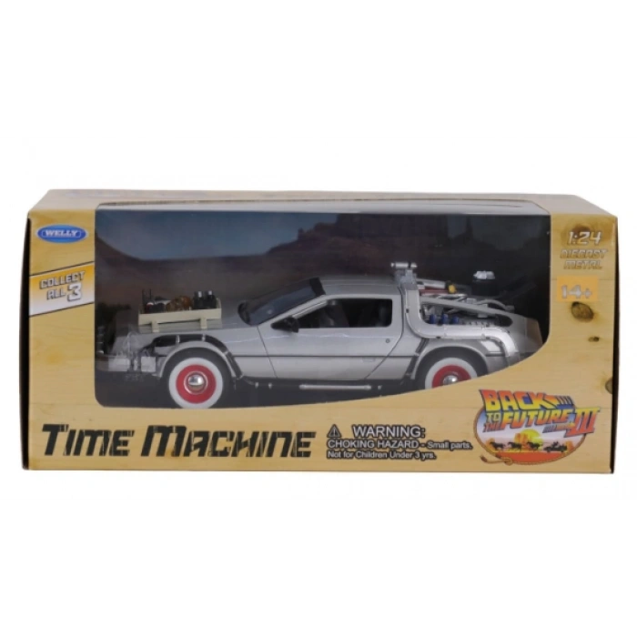 Geleceğe Dönüş Seri 3 Metal Model Araba Efsane Delorean 1:24 Ölçek