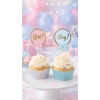 Boy Girl Kürdan Cinsiyet Belirleme Partisi Cupcake Kürdanı 10lu