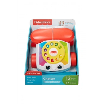 Fisher-Price Geveze Telefon, Sürüklenebilir, Klasik, Çevirmeli Oyun Telefonu FGW66